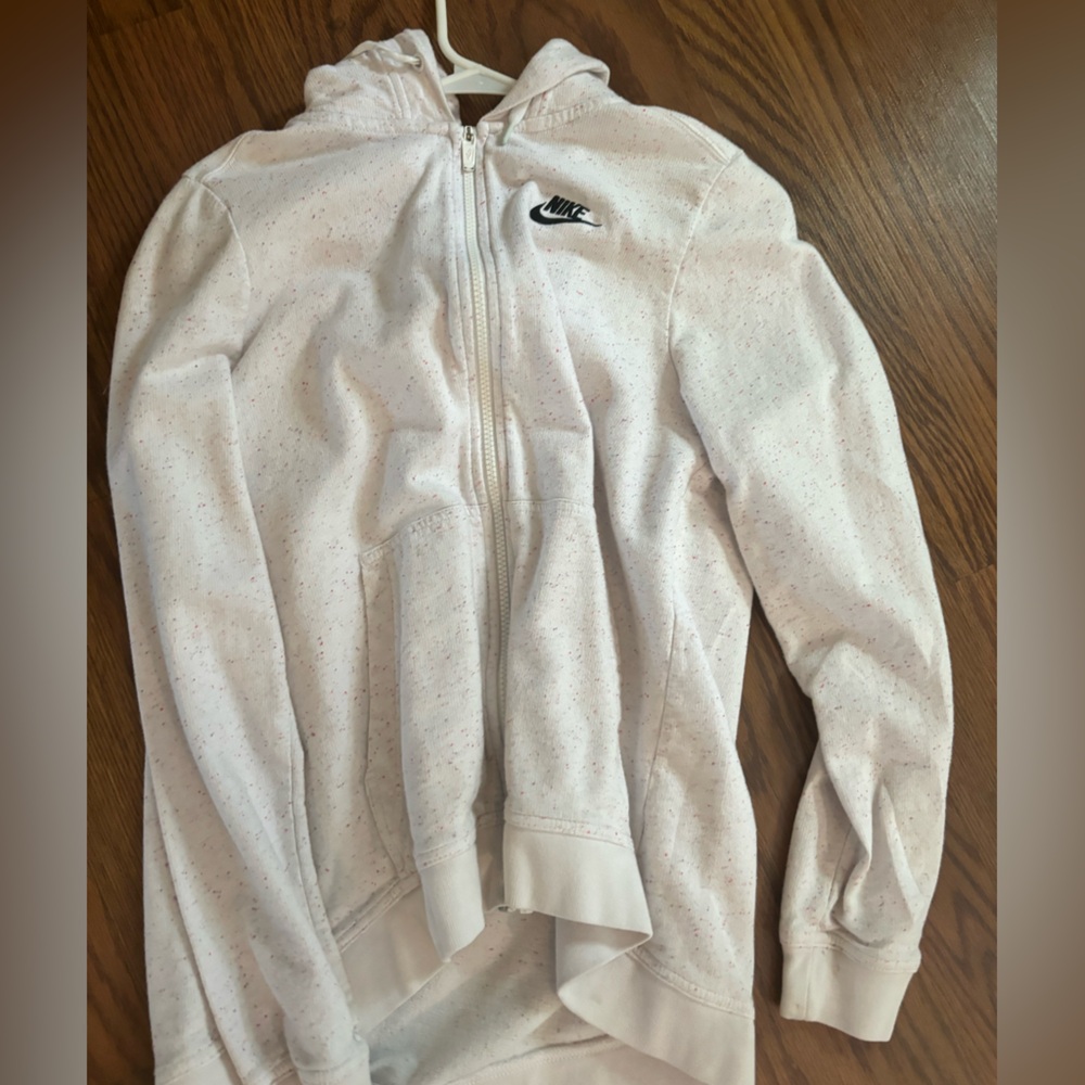 Women’s Nike jacket, medium white with little pink dots